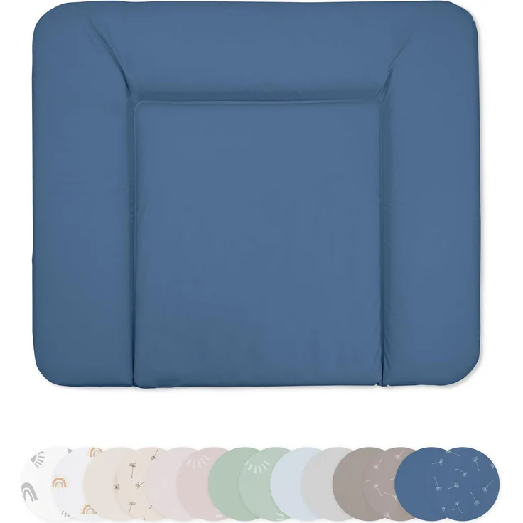 Ehrenkind® Abwaschbare Wickelauflage - Hygienisch, Sicher und Vielseitig in Jeansblau | Wickelauflage 72x85 | Wickelunterlage | Wickeltischauflage abwaschbar
