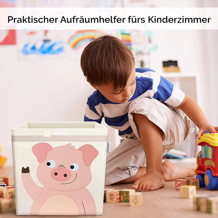 GLÜCKSWOLKE Aufbewahrungsbox Kinder - 15 Motive I Spielzeugkiste mit Deckel für Kinderzimmer (Größe 33x33x33), Boxen zur Aufbewahrung im Kallax Regal I Kiste für Spielzeug – Bild 5