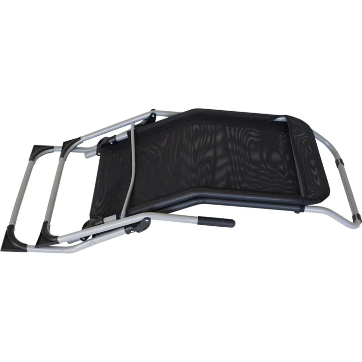 DEGAMO SYLT Saunaliege klappbar, Metall + Kunstgewebe, schwarz, 185cm 2-er Set – Bild 2