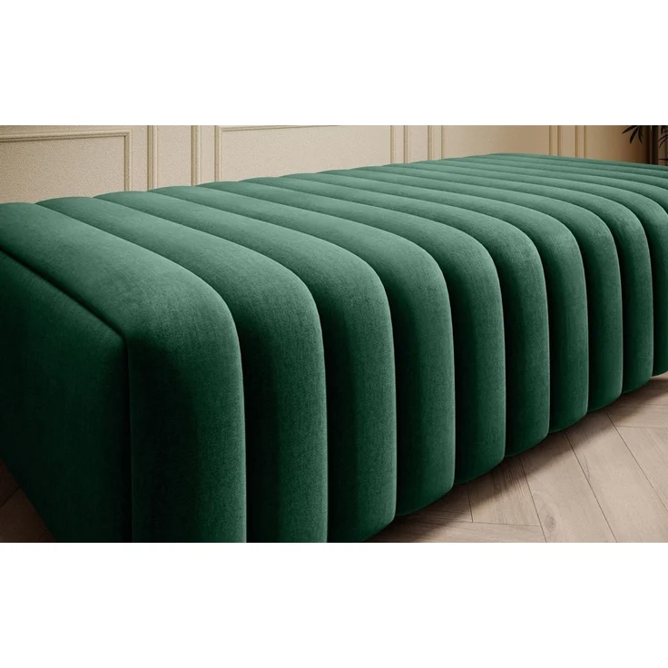 Polsterhocker Designerhocker Hocker ELENI Stoff Monolith Grün – Bild 2