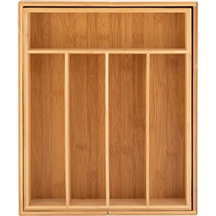 axentia Besteckkasten, Bambus, 5 - 7 Fächer, ca. 31-48,5 x 5,5 x 37 cm, Holzfarben – Bild 6