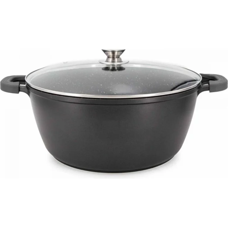 XXL Kochtopf mit Deckel ø44 cm mit Marmorbeschichtung ca. 23 L - Schwarz – Bild 1