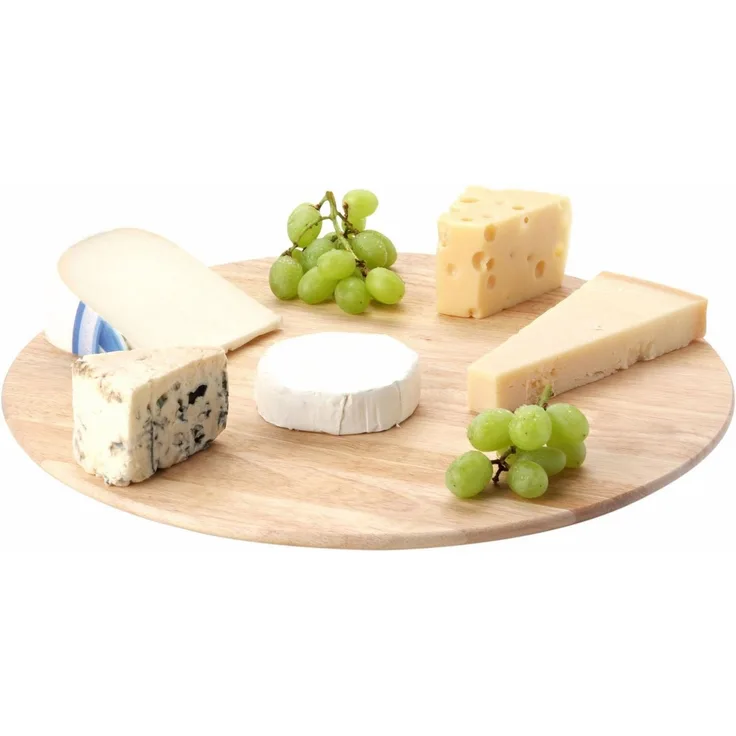 Continenta Drehplatte aus Gummibaumholz Servierplatte Drehbrett Drehteller Käseplatte