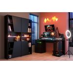 Parisot Gaming Set in schwarz Gamingtisch und Regal