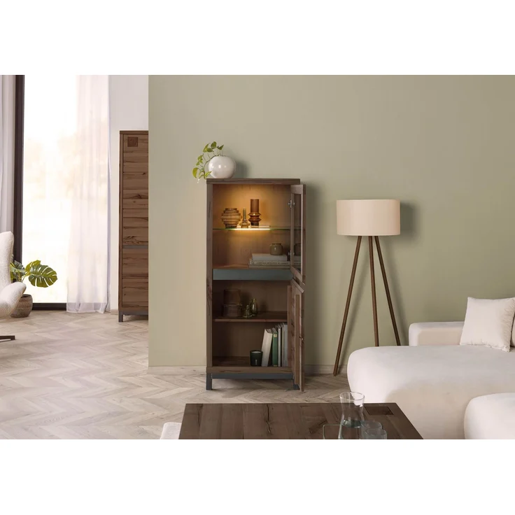 Vitrine Kernbuche 65 x 40 x 148 tabacco braun geölt VILLANDERS #204 – Bild 4