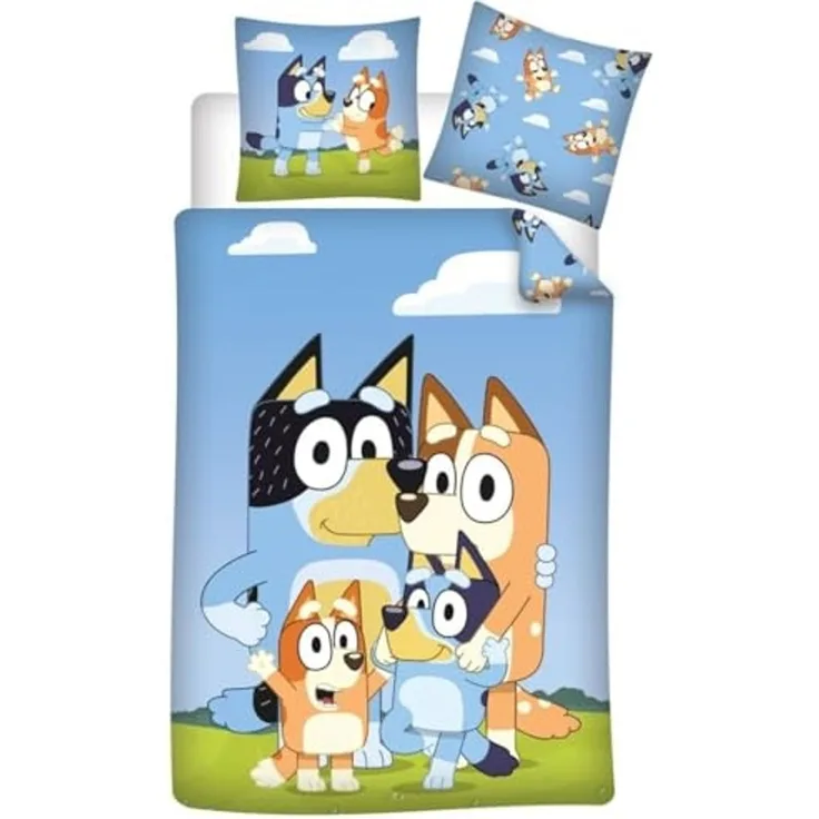 Bluey Bettbezug – Kinderbett Bettwäsche 140x200 cm + Kissenbezug
