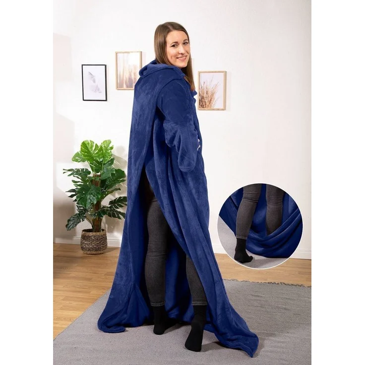 Wohndecke tragbare Ganzkörperdecke Kuscheldecke Ärmeldecke, heimtexland, flauschige Ärmel Decke I Soft Flanell I Geschenk Wohlfühlen – Bild 2