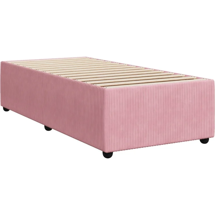 vidaXL Boxspringbett mit Matratze Rosa 100x200 cm Samt 3287667 – Bild 6