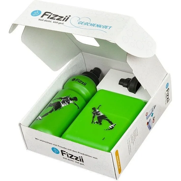 Fizzii Trinkflasche Geschenkset Flasche, Deckel & Brotbox, in toller Geschenkbox