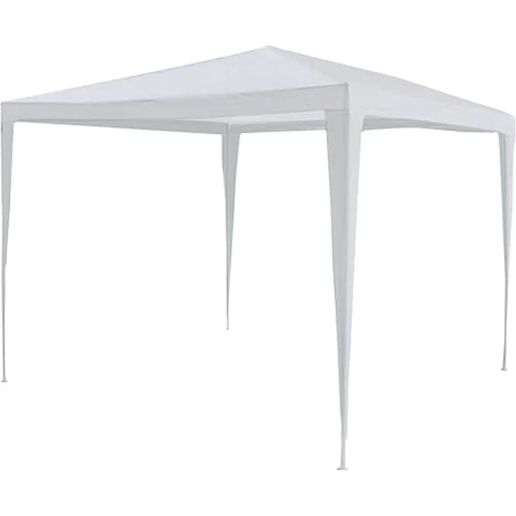 CEPEWA Partyzelt Pavillon 3x2,6x3m weiß, PE Plane 90g/m² mit 4 Seilen und 8 Heringen – Bild 4