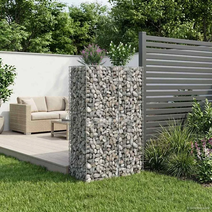 vidaXL Gabionen-Hochbeet 90 x 50 x 150 cm Verzinkter Stahl Silber 42033333 – Bild 5
