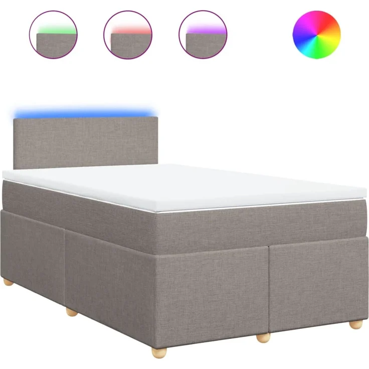 vidaXL Boxspringbett mit Matratze Taupe 120x190 cm Stoff 3288916 – Bild 2