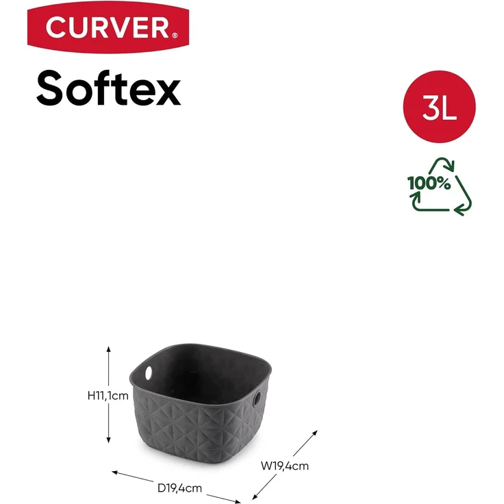 Curver BASKET XS Korb dunkelgrau softtex 3L – Bild 5