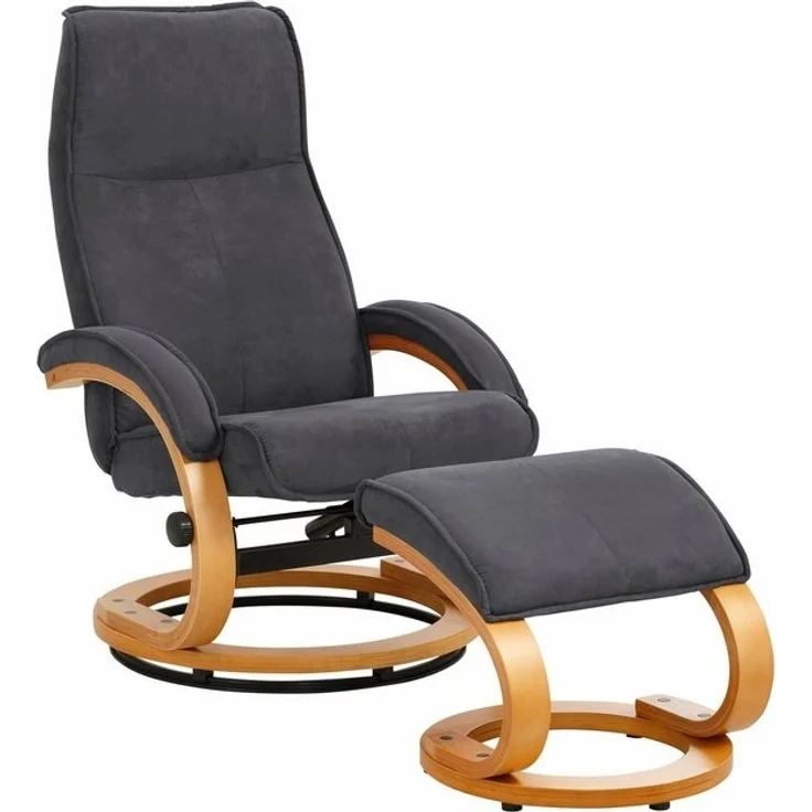 Home affaire Relaxsessel Paris TV-Sessel, Sessel mit Hocker, Wohnzimmer, Schlaffunktion manuell (Set, 2-St, bestehend aus Sessel und Hocker), verstellbar, Microfaser, NaturLEDER, Webstoff, Sitzhöhe 46 cm – Bild 4