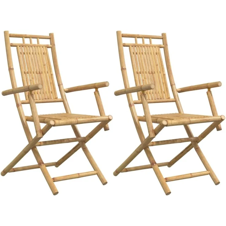 vidaXL Gartenstühle 2 Stk. Klappbar 53x66x99 cm Bambus 368038 – Bild 4
