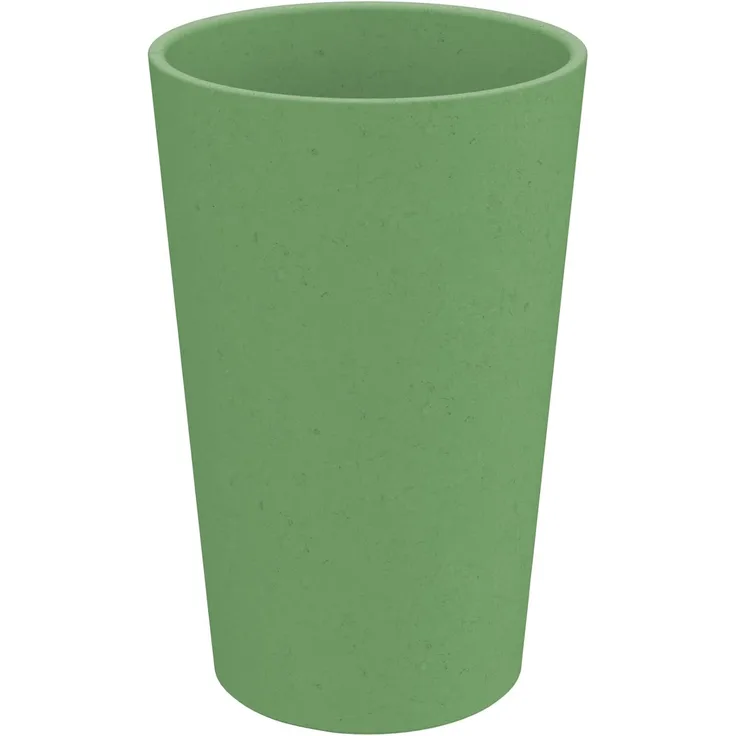 Koziol Becher 2er-Set Connect Cup L, Trinkgläser, Kunststoff-Holz-Mix, Nature Leaf Green, 350 ml, 7022703