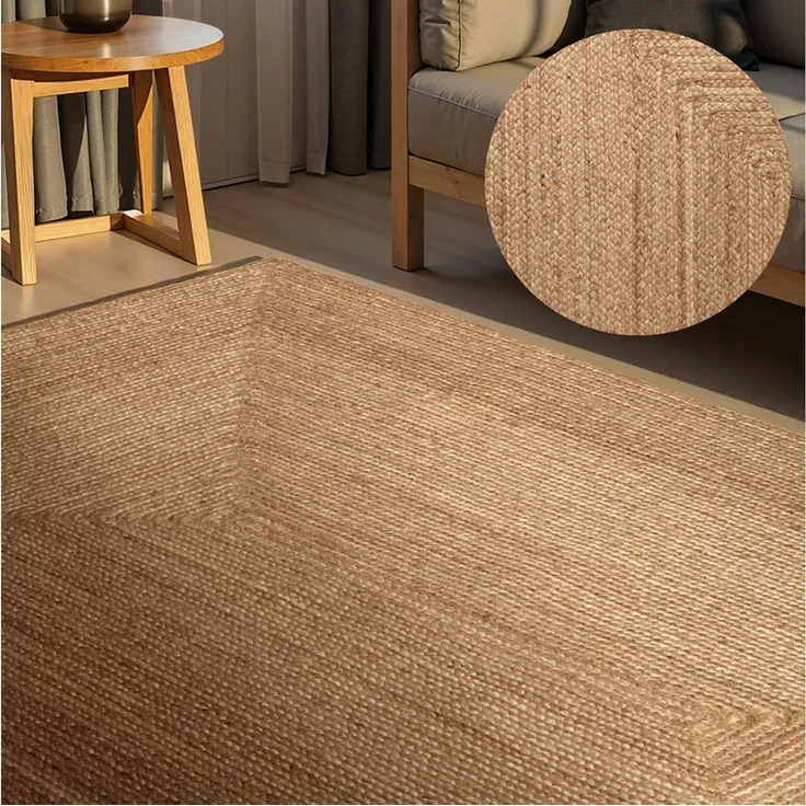HANSE Home Teppich Juno Juteteppich, rechteckig, Höhe: 9 mm, 100% Jutefaser, Natur, Wohnzimmer, Esszimmer, Flur, Boho, Skandi – Bild 1