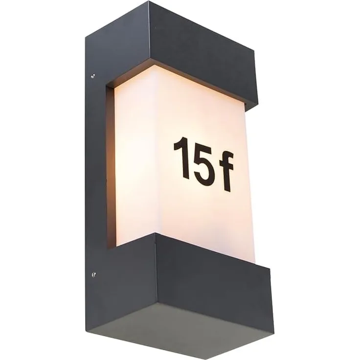 Qazqa Außen-Wandleuchte Tide, ohne Leuchtmittel, E27, Dunkelgrau, Modern, Aluminium, 1-flammig