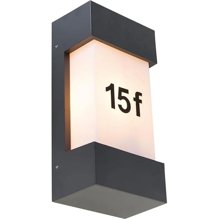 Qazqa Außen-Wandleuchte Tide, ohne Leuchtmittel, E27, Dunkelgrau, Modern, Aluminium, 1-flammig – Bild 1