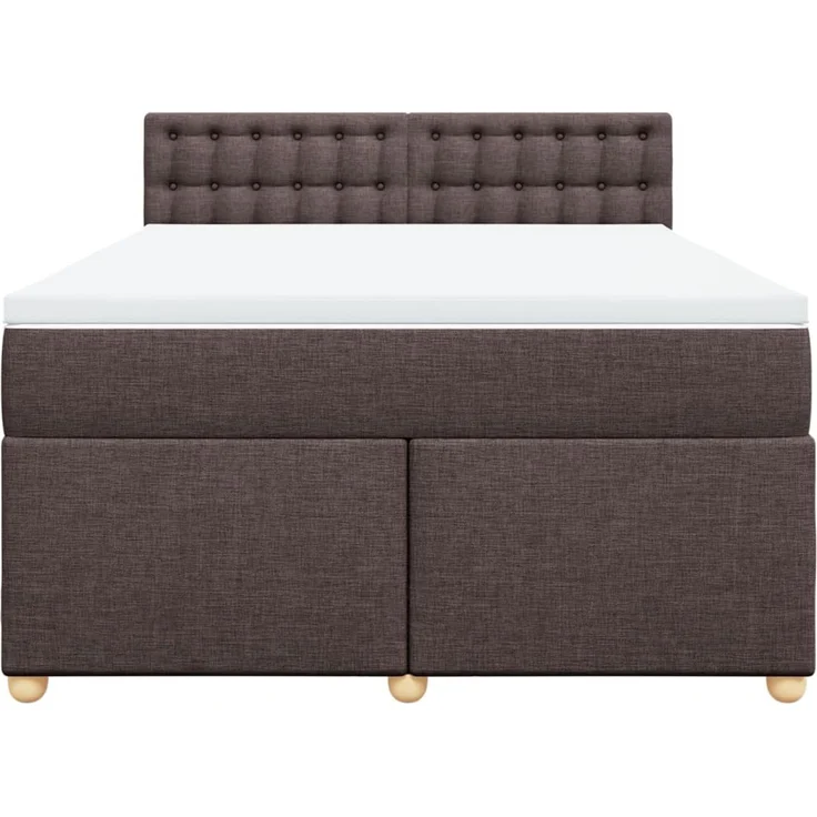 vidaXL Boxspringbett mit Matratze Dunkelbraun 140x190 cm Stoff 3288992 – Bild 6
