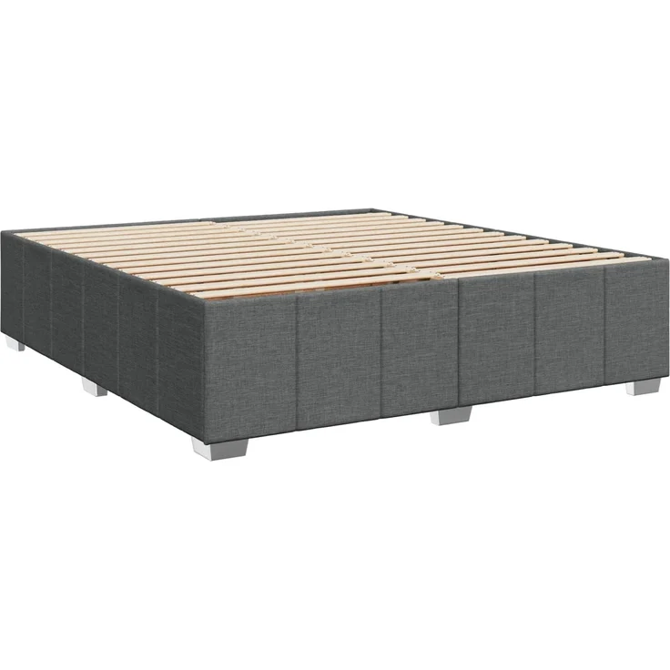 vidaXL Boxspringbett mit Matratze Dunkelgrau 200 x 200 cm Stoff 3454219 – Bild 5