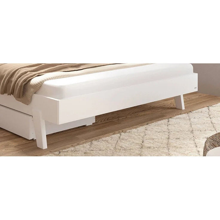 Hasena Bett Molino Weiß ohne Kopfteil, Kollektion Trento 140x210 cm, Komforthöhe 25 cm MDF weiss deckend – Bild 3