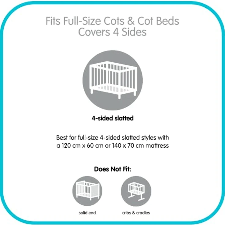 BreathableBaby Airflow Mesh Liner, Weiß, 4-seitiges Babybett – Bild 5