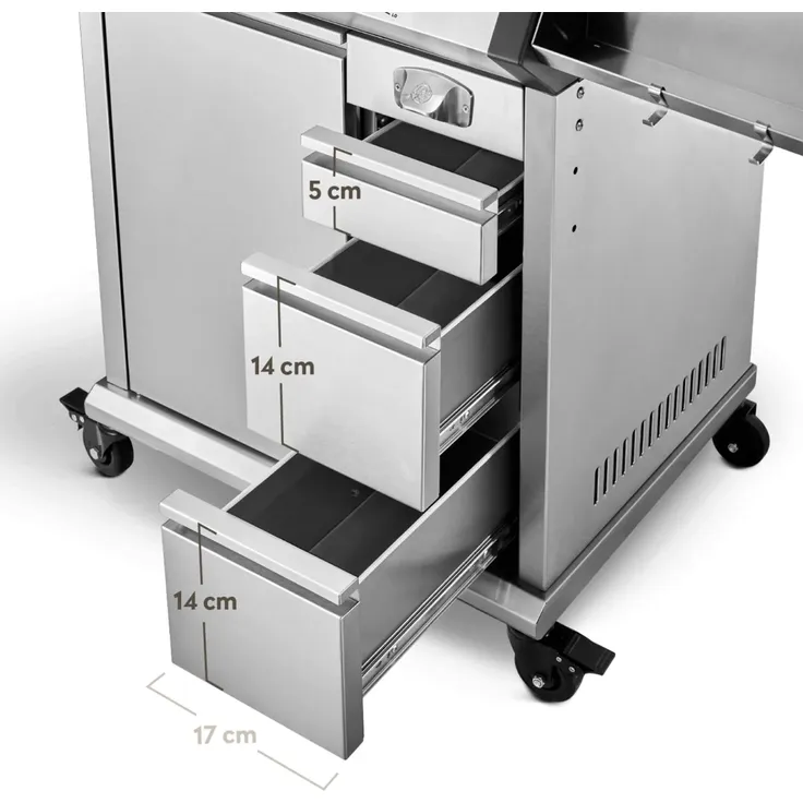 BURNHARD® Gasgrill 3-Brenner inkl. Heckbrenner, mit Edelstahl Grillrost & inkl. stabiler Abdeckhaube, Seitenkochfeld mit Infrarot Keramikbrenner - EARL - Silber - #946622 – Bild 4