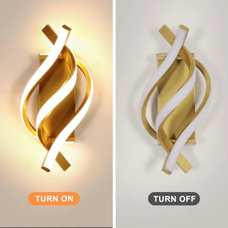 Comely LED Wandleuchte Innen,Gold 22W 2500LM Moderne Wandlampe LED, Aluminio Warmweiß 3000K Wandbeleuchteung für Wohnzimmer Schlafzimmer Flur – Bild 10