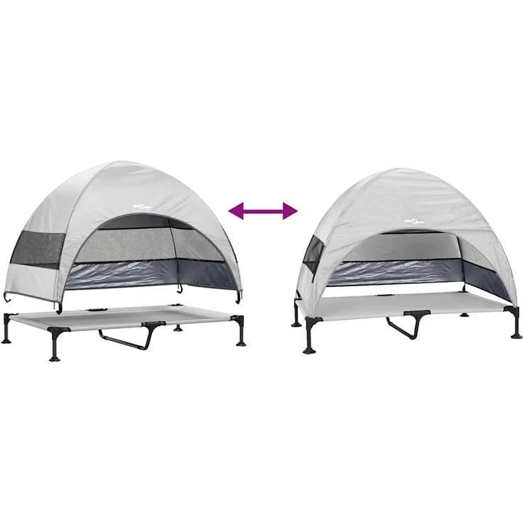 vidaXL Hochgelegtes Hundebett Silber Grau 127 x 81 x 108 cm 42008222 – Bild 9