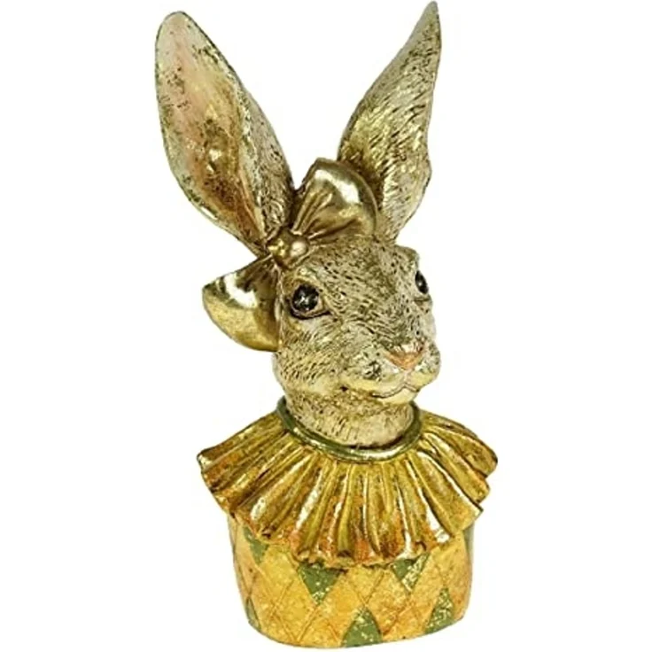 Hasenbüste Osterdeko creme/gelb/gold – Dekofigur Hollylein – Bild 1