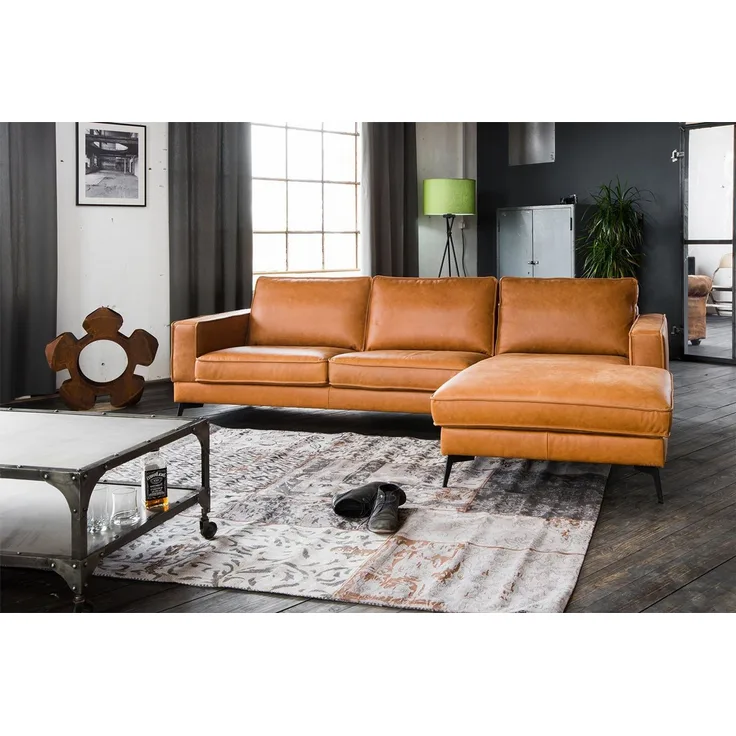 KAWOLA Ecksofa BLOOM, Couch L-Form rechts oder links Leder verschiedene Farben 276x177 cm