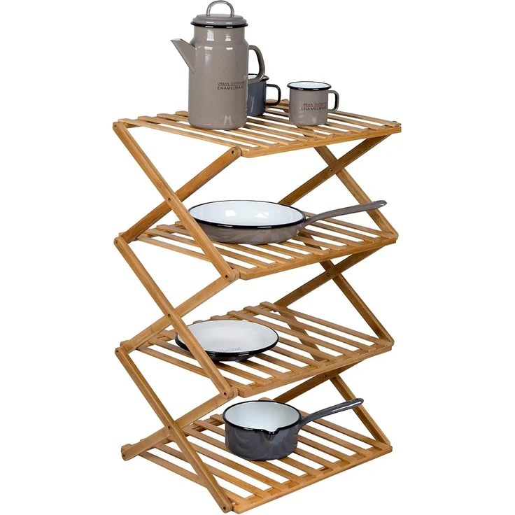 Bo-Camp Stoffschrank Camping Regal Fitzroy Faltschrank Faltregal Möbel Bambus Holz Faltbar – Bild 6