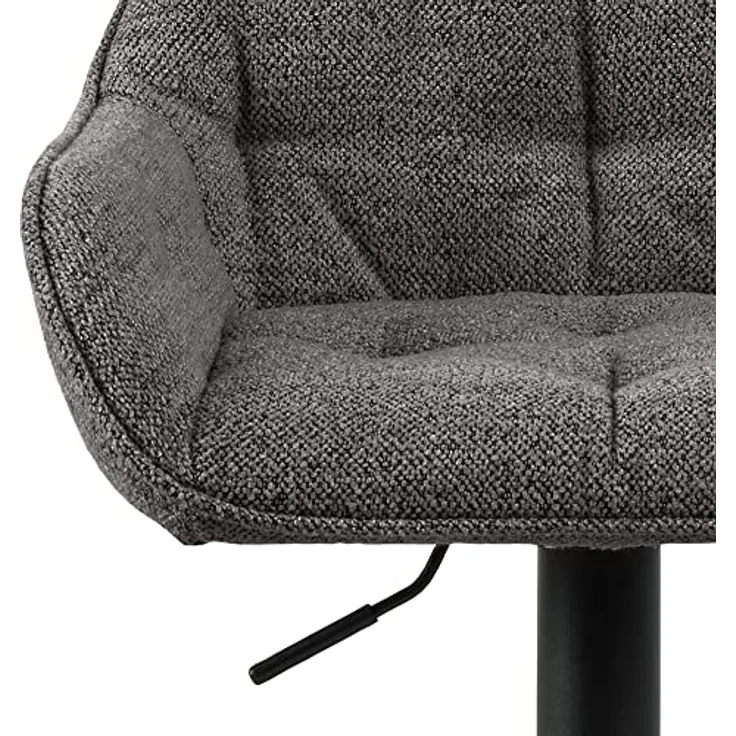 MID.YOU Barhocker Anthrazit, drehbar und höhenverstellbar, Textilbezug, 57x63-84x53 cm, Fußstütze, modernes Metallgestell – Bild 6
