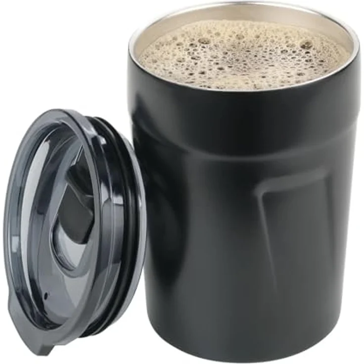 TROIKA Thermobecher ESPRESSO DOPPIO 160 ml – doppelwandiger Mini Coffee to go Becher, Edelstahl, BPA-freier Kunststoff, schwappsicher & nachhaltig – Bild 1
