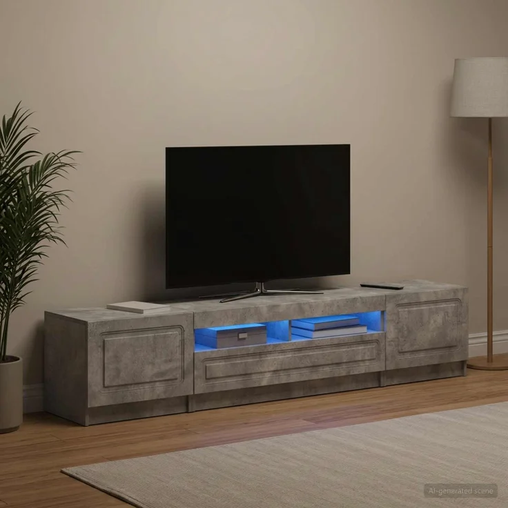 vidaXL LED-TV-Schrank UTRECHT 3 stk. Betongrau Holzwerkstoff 3417003 – Bild 3