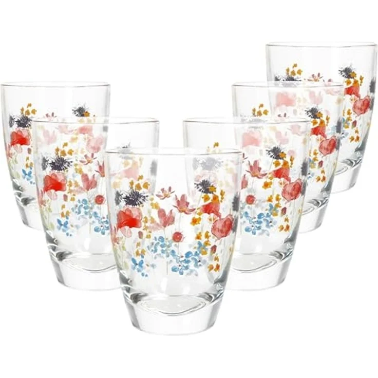 MamboCat Glas 6x Marie Trinkgläser 220ml Saft-Gläser Limo-Glas Wasser Softdrink, Glas – Bild 1