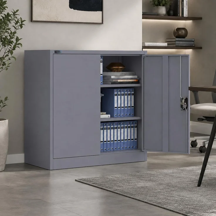 Makika Aktenschrank / Büroschrank abschließbar 40x90x90cm in Anthrazit – Bild 1
