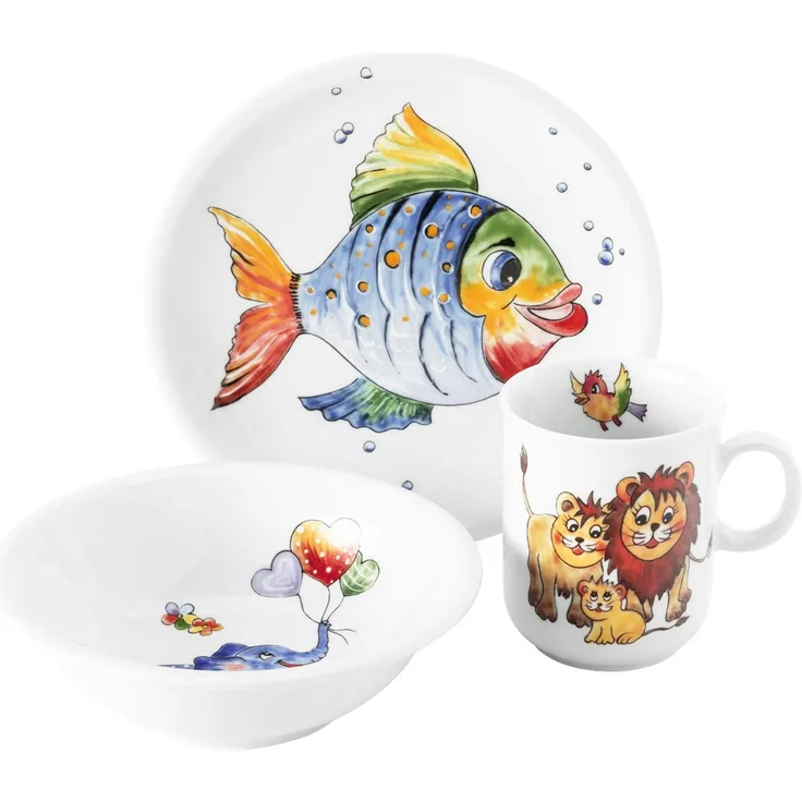 Seltmann Weiden Compact Kindergeschirr Set 3-teilig - Bunte Tierwelt
