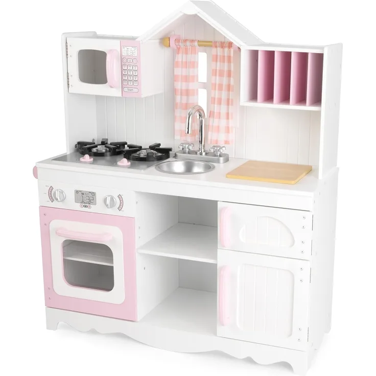 KidKraft 53222 'Moderne Landküche', Spielküche aus Holz, rosa, ab 3 Jahren