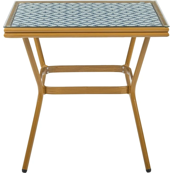Gartenmöbel Set 4-Sitzer CASPRI Polyrattan Blau Weiß – Bild 6