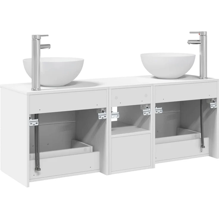 vidaXL Badezimmerschrank-Set 3 stk. Weiß 129 x 35 x 80 cm 3405787 – Bild 8