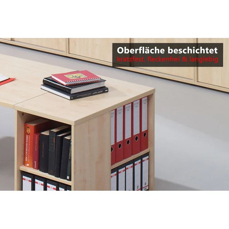 bümö Schreibtisch Schrank in Ahorn, Container Schrank Büro für Ordner & Co. - Anstell-Container Schreibtisch, Schreibtisch Kommode, Büro Schrank Möbel, Bürocontainer, Schreibtischcontainer, 1630-3 – Bild 2