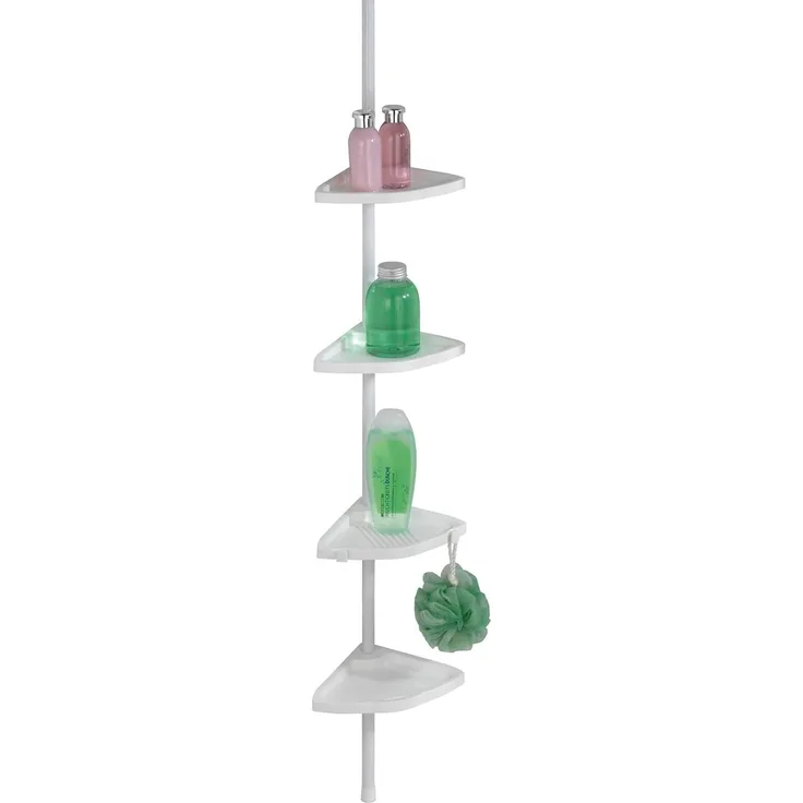 Wenko Teleskop-Duschecke Easy Aluminium, weiß, 4 Ablagen