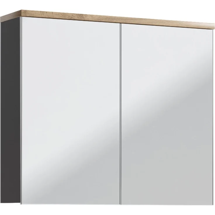 Waschplatz Set 2-teilig mit Keramik Waschtisch 60 cm SOLNA-56 Hochglanz grau & Spiegelschrank BxHxT ca.: 60 x 200 x 45 cm – Bild 2