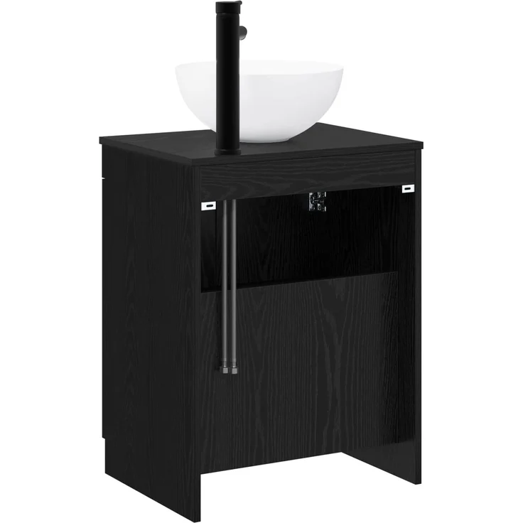 vidaXL Waschbeckenschrank Schwarze Eiche 54 x 41 x 100 cm 3404215 – Bild 7
