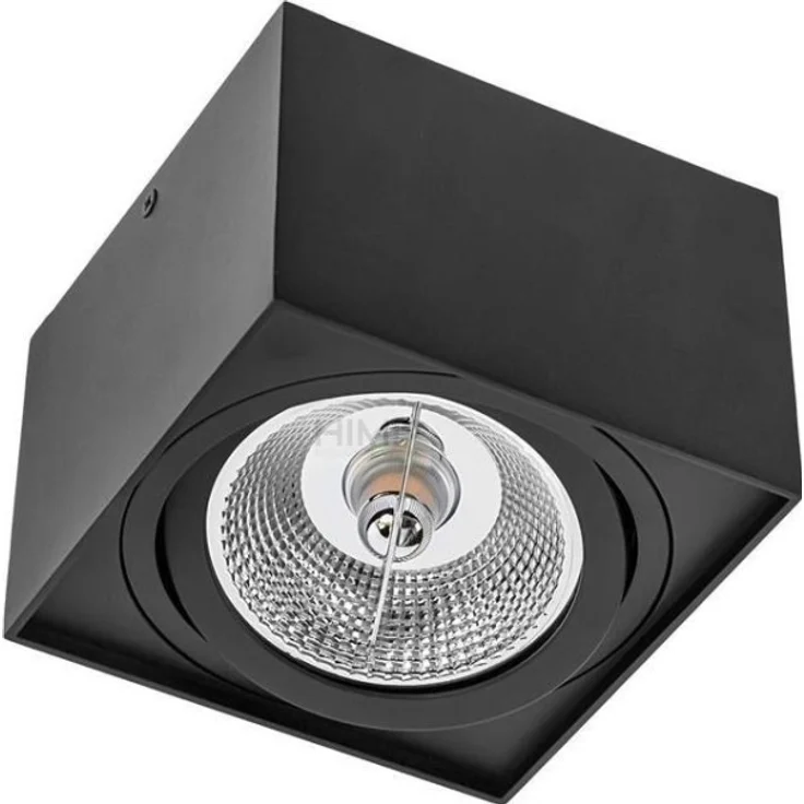 Deckenspots schwarz D-145mm AR111 GU10 schwenkbar IP20 quadratisch