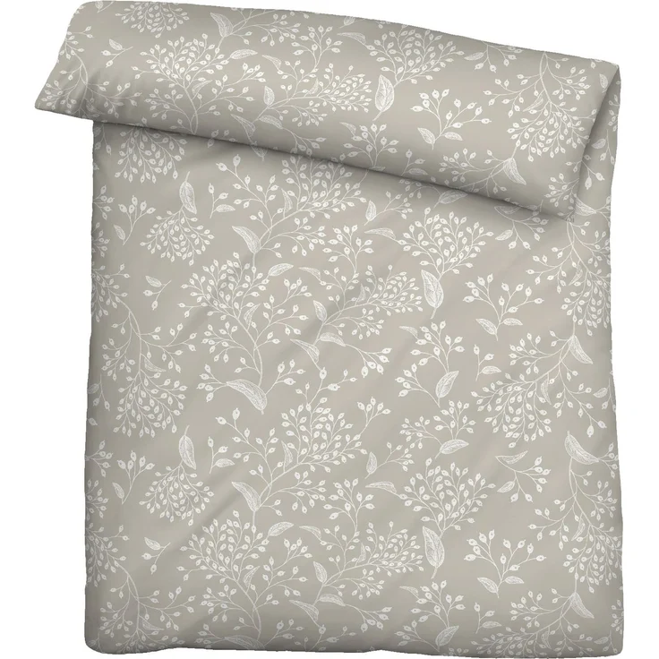 Traumhaft schlafen - Castell - Markenbettwäsche Baumwoll Linon Bettwäsche 0040992 BLÜMCHEN, taupe, 1x 155x200 cm + 1x 80x80 cm – Bild 2