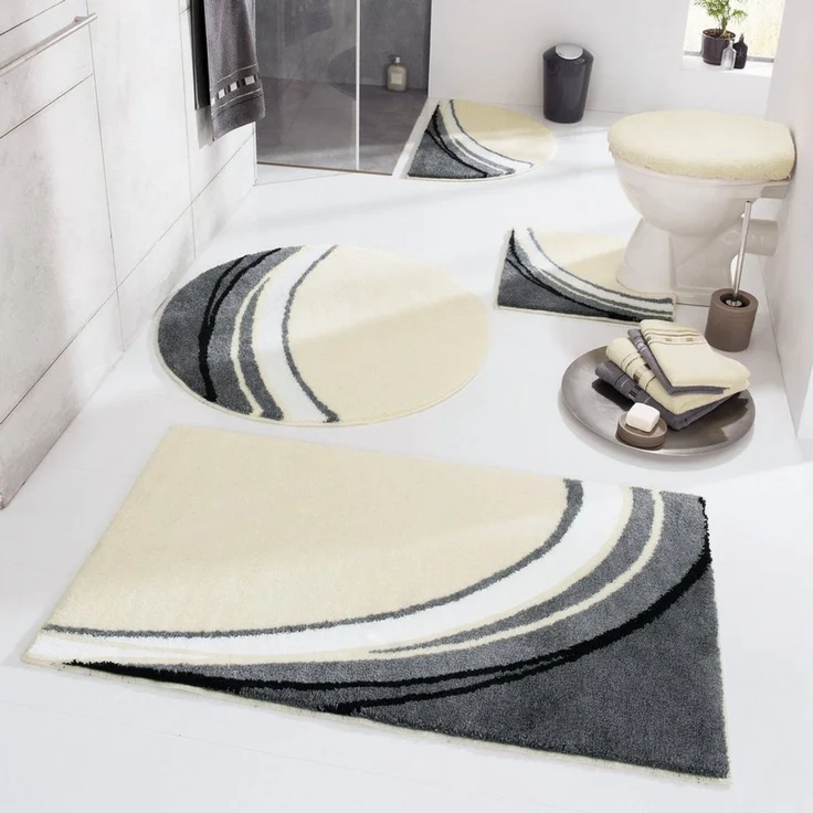 Erwin Müller Duschmatte Duschvorlage "Mykonos" halbrund, Höhe 20 mm, Grafik – Bild 2