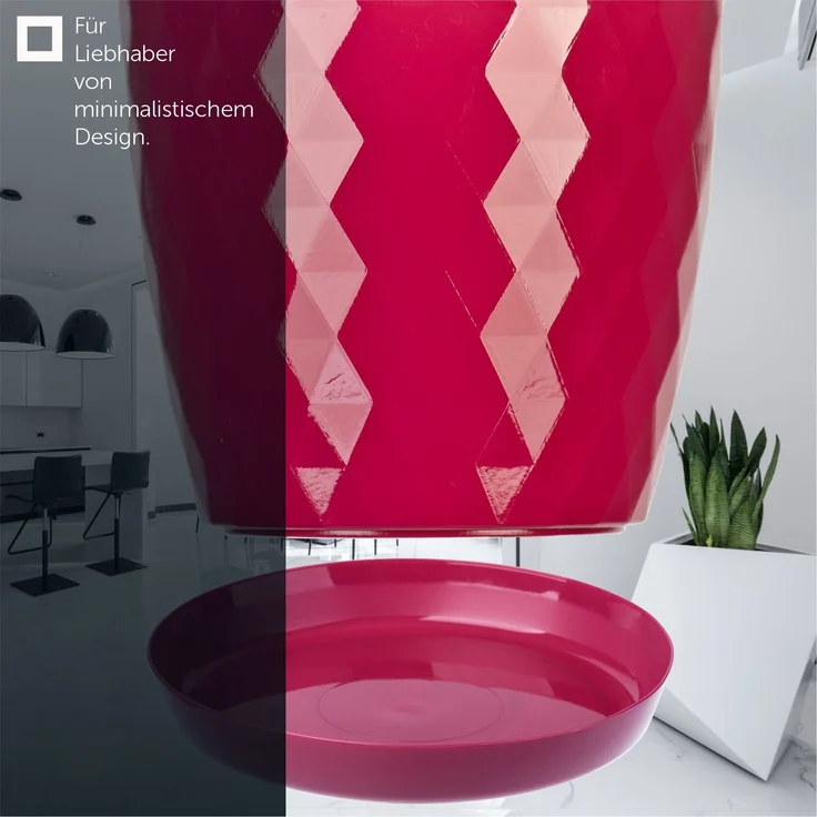 KADAX Kunststoff-Blumentopf mit Ständer, Blumenabdeckung, 30 cm, Rosa – Bild 5